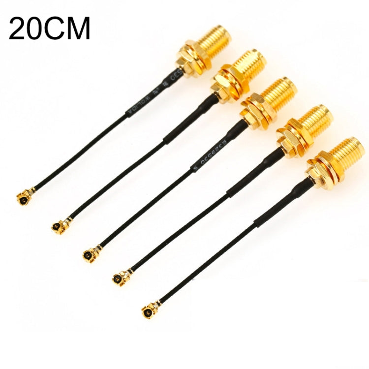 5-Piece Set of RG178 UFL/IPX/IPEX to SMA Female Adapter Braid Cables, 20cm Length