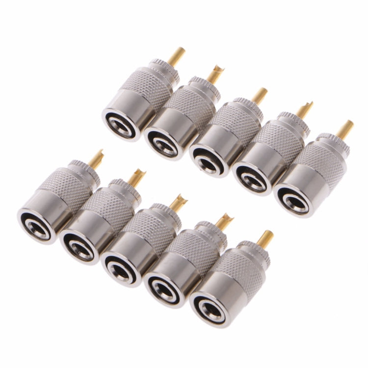 10 Piece UHF Connector Plugs for RG8X Coaxial Cable with PL-259 Male Solder