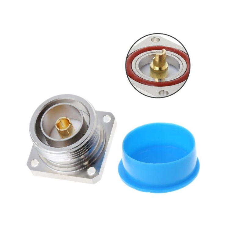 7/16 DIN Female Jack Center Connector with 4-Hole Flange Deck