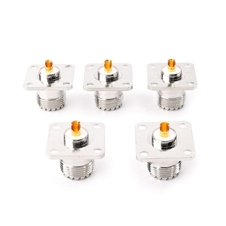 5 Piece UHF SO239 Female Flange Panel Mount Adapter