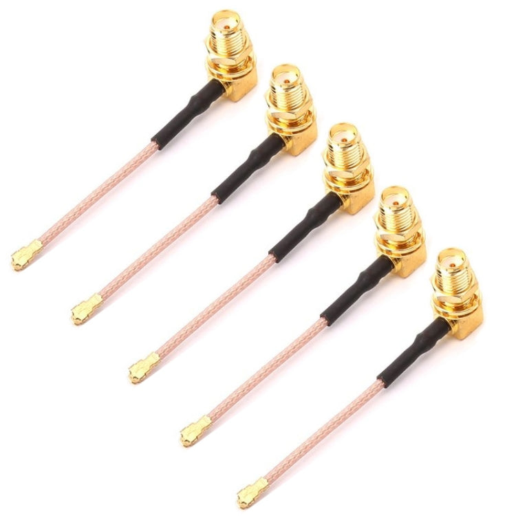 5-Pack RG178 Ufl / IPX / IPEX to SMA Female Adapter Braid Cables, 5cm Length