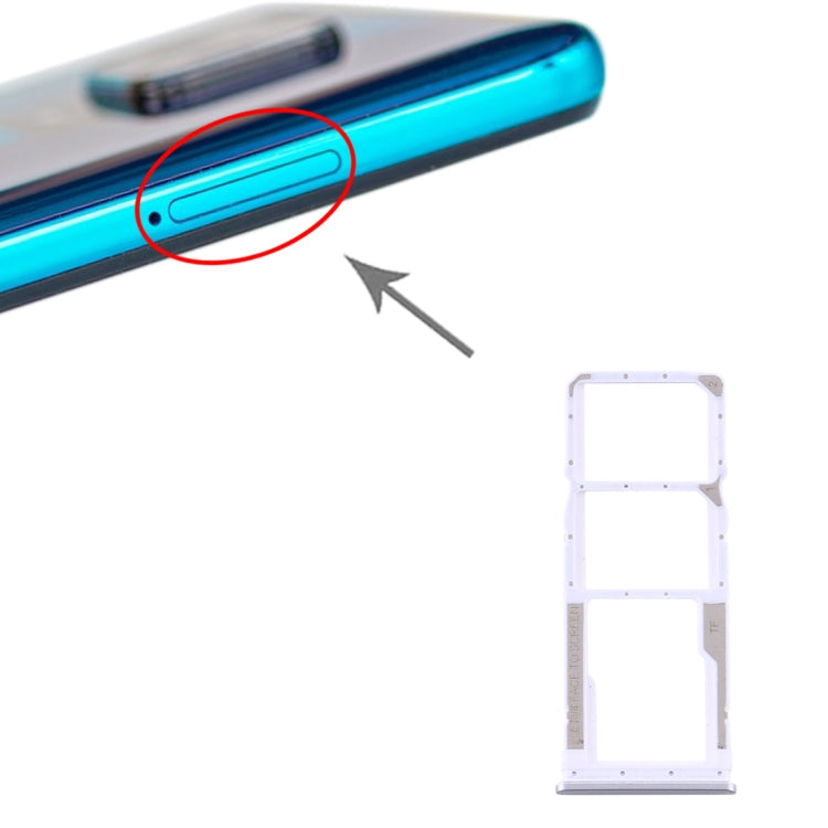 Xiaomi Redmi Note 9S Silver SIM Card Tray Set