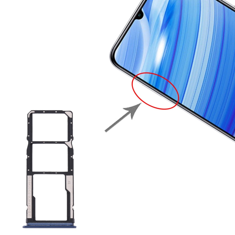 SIM Card Tray Set for Xiaomi Redmi 10X 4G / Redmi Note 9 (Blue)