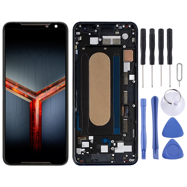 Replacement LCD Screen and Touch Screen Digitizer Assembly with Frame for Asus ROG Phone II ZS660KL (Black)