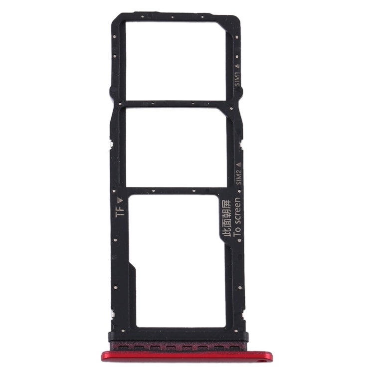 SIM Card Tray + Micro SD Card Tray Replacement for Huawei Y7p (Red)