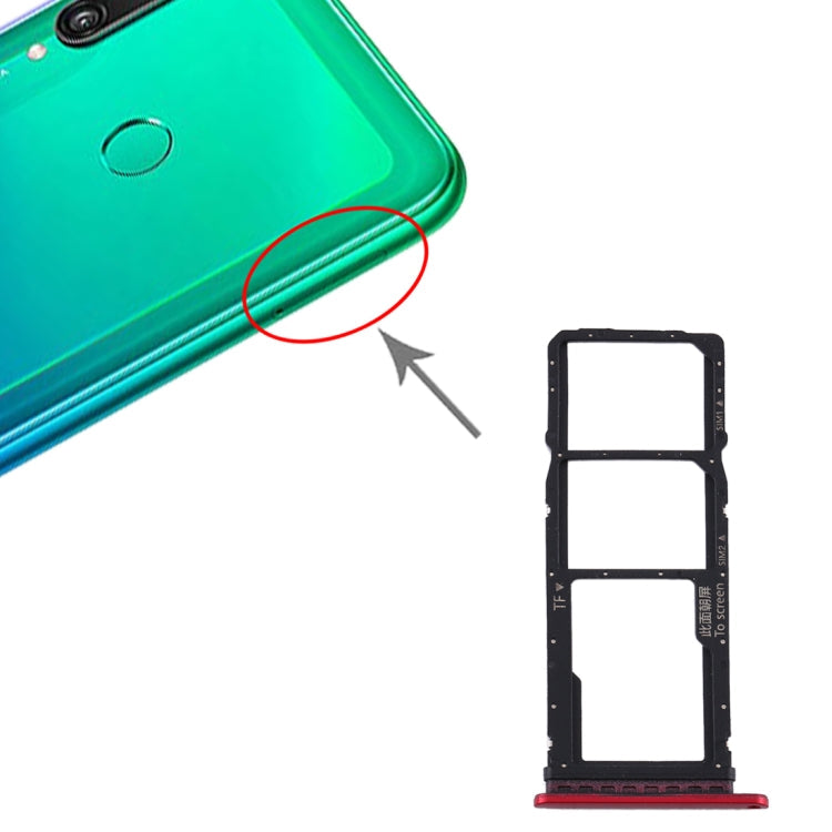 SIM Card Tray + Micro SD Card Tray Replacement for Huawei Y7p (Red)