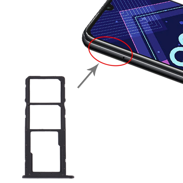 SIM and Micro SD Card Tray Set for Huawei Honor 8A Pro (Black)