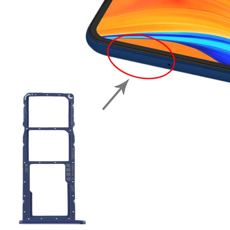 Triple SIM Card Tray + Micro SD Card Tray for Huawei Y6s (2019) (Blue)