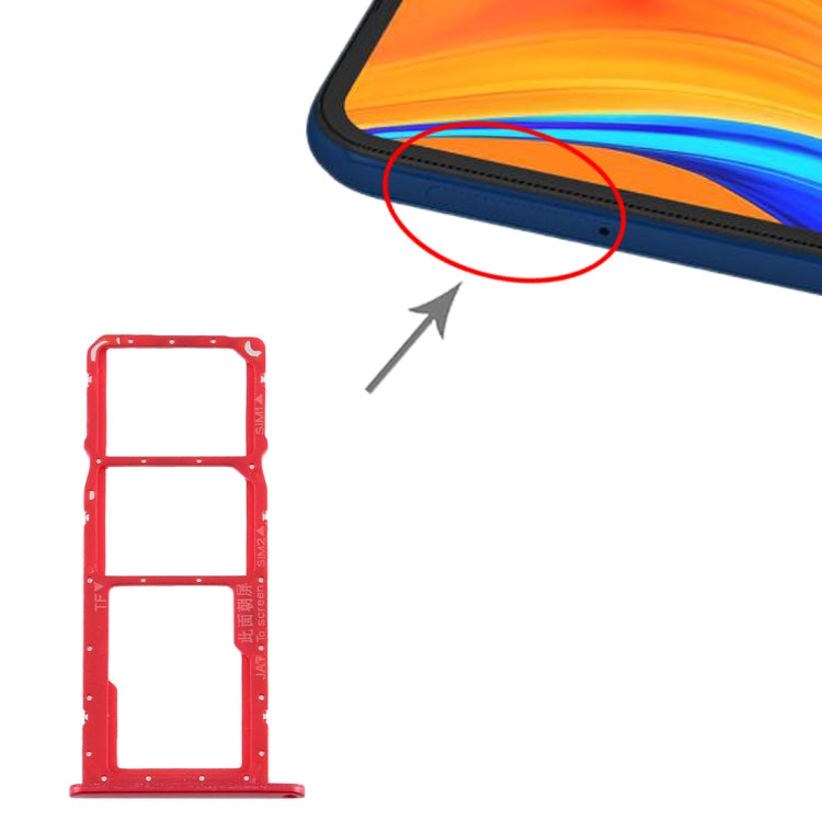 SIM and Micro SD Card Tray Set for Huawei Y6s (2019) (Red)
