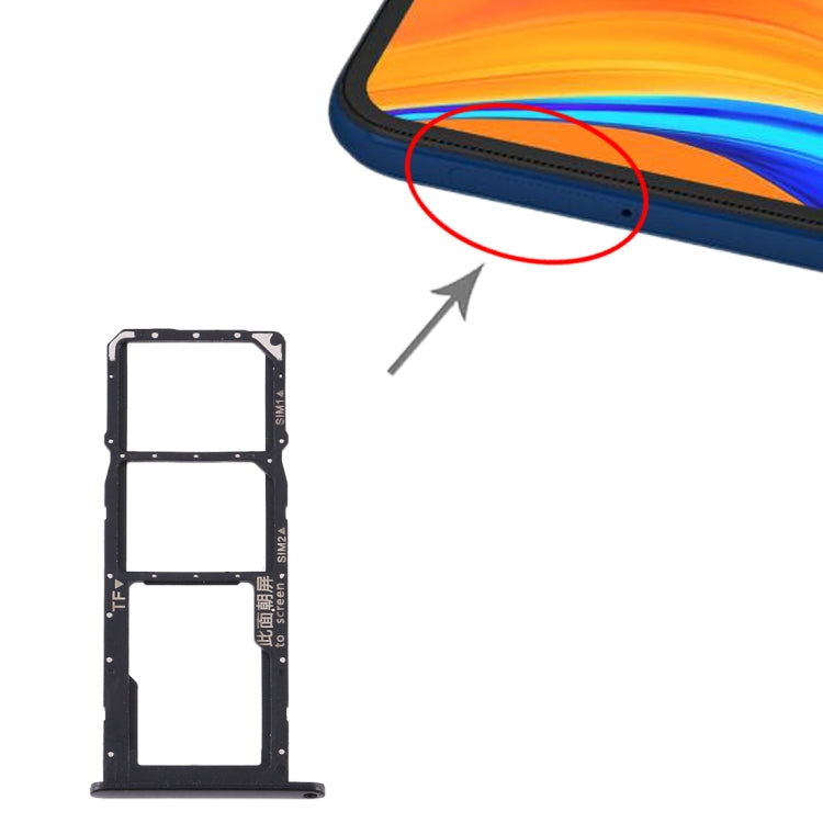 SIM Card Tray, SIM Card Tray, and Micro SD Card Tray Replacement Set for Huawei Y6s (2020) - Black