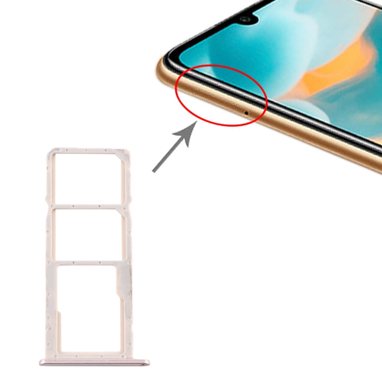 Huawei Y6 (2019) Gold SIM Card Tray Set with Dual SIM and Micro SD Card Tray
