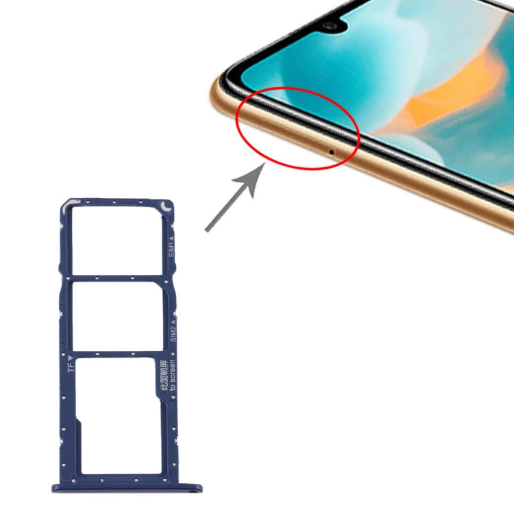 SIM Card Tray, SIM Card Tray, and Micro SD Card Tray Replacement for Huawei Y6 (2019) (Blue)