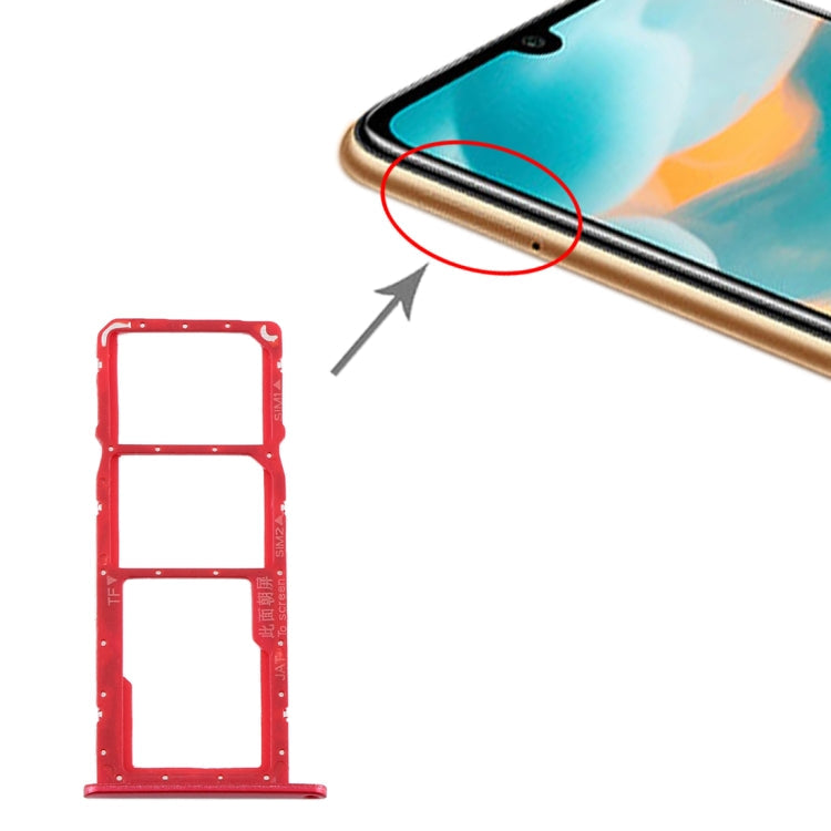 SIM Card Tray and Micro SD Card Tray Set for Huawei Y6 (2019) - Red