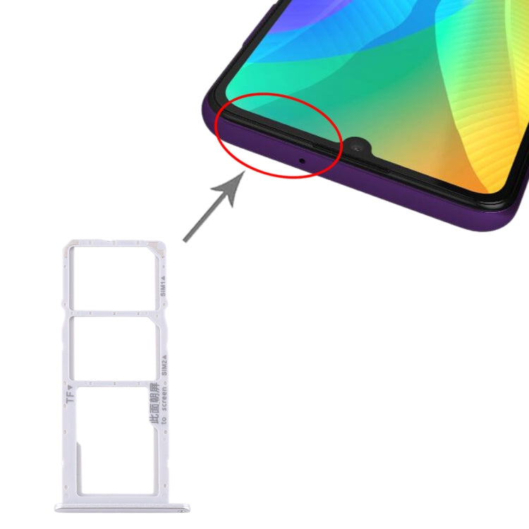 Huawei Y6p SIM Card, SIM Card, and Micro SD Card Trays (Silver)