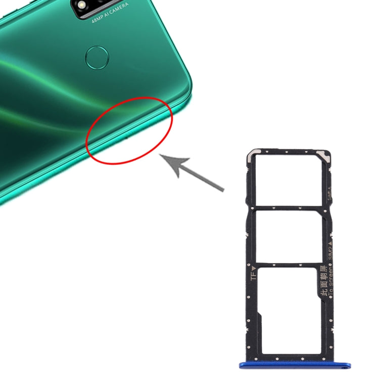 SIM Card Tray, SIM Card Tray, and Micro SD Card Tray Replacement for Huawei Y8s (Blue)