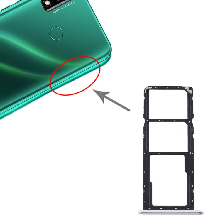 Huawei Y8s Silver Replacement SIM Card and Micro SD Tray Set