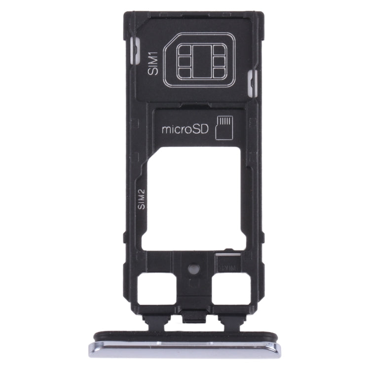 SIM Card Tray with Micro SD Card Tray for Sony Xperia 1/Xperia XZ4 (Grey)