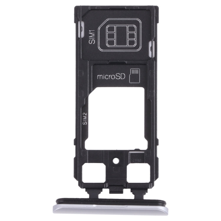 Sony Xperia 1 / Xperia XZ4 Silver SIM Card Tray with Micro SD Card Tray