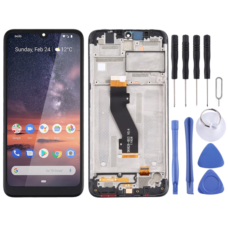 Black LCD Screen and Digitizer Full Assembly With Frame for Nokia 3.2