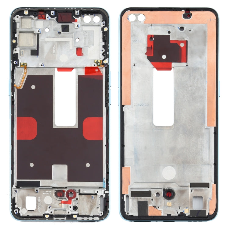 Front Housing LCD Frame Bezel Plate for OPPO Reno4 5G PDPM00, PDPT00, CPH2091 - Baby Blue