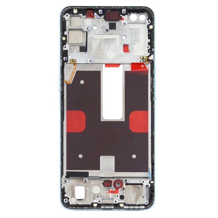 Front Housing LCD Frame Bezel Plate for OPPO Reno4 5G PDPM00, PDPT00, CPH2091 - Baby Blue