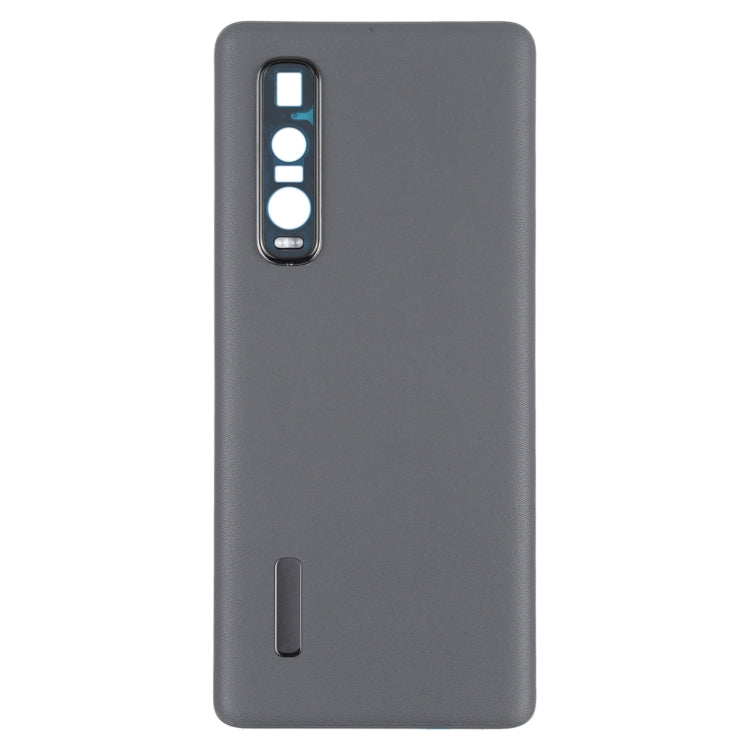 Genuine Leather Battery Back Cover for OPPO Find X2 Pro CPH2025 PDEM30 - Black