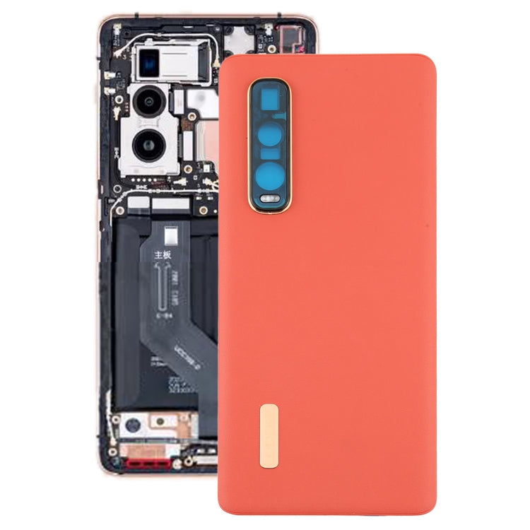 Orange Leather Battery Back Cover for OPPO Find X2 Pro CPH2025 PDEM30