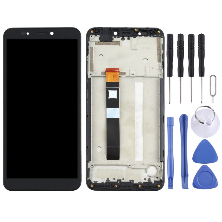 Replacement LCD Screen and Touch Digitizer Assembly with Frame for Nokia C2 (Black)