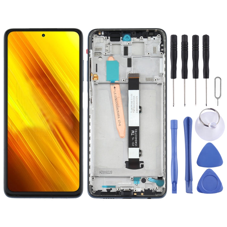 LCD Screen and Digitizer Full Assembly With Frame for Xiaomi Poco X3 NFC / Poco X3 (Black)