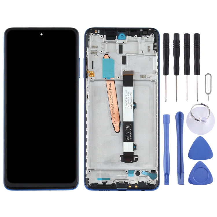 Full Assembly LCD Screen and Digitizer with Frame for Xiaomi Poco X3 NFC / Poco X3 (Blue)