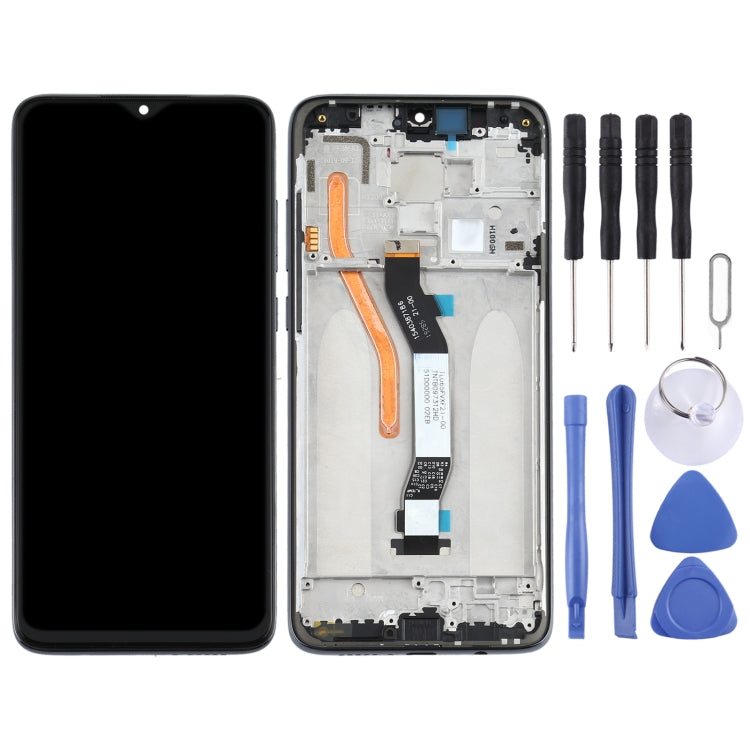 Black LCD Screen and Touch Screen Digitizer Assembly with Frame for Xiaomi Redmi Note 8 Pro (Single SIM Card)