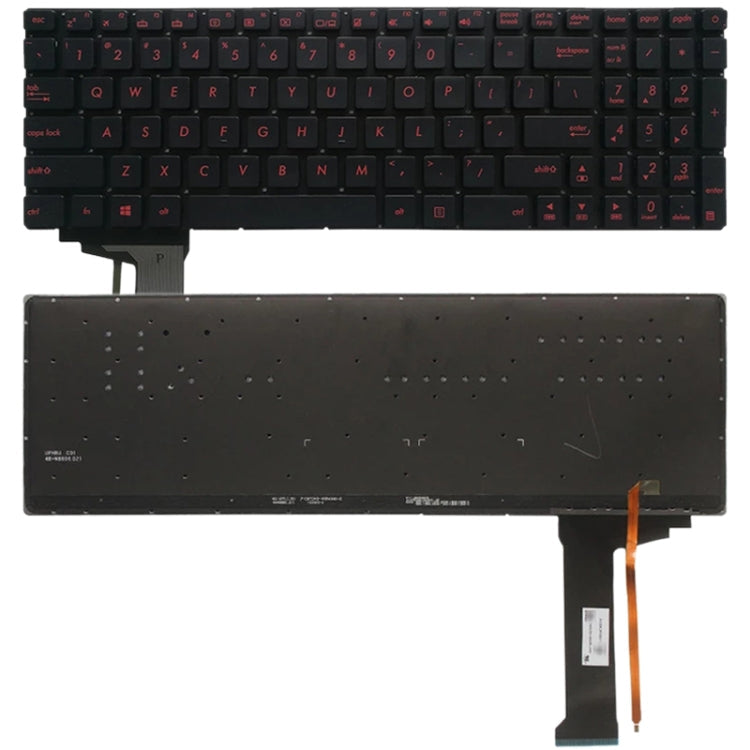 US Version Keyboard with Keyboard Backlight for Asus GL552 Series, N552VW, N552VX, G771JM, and G771JW Models (Black)