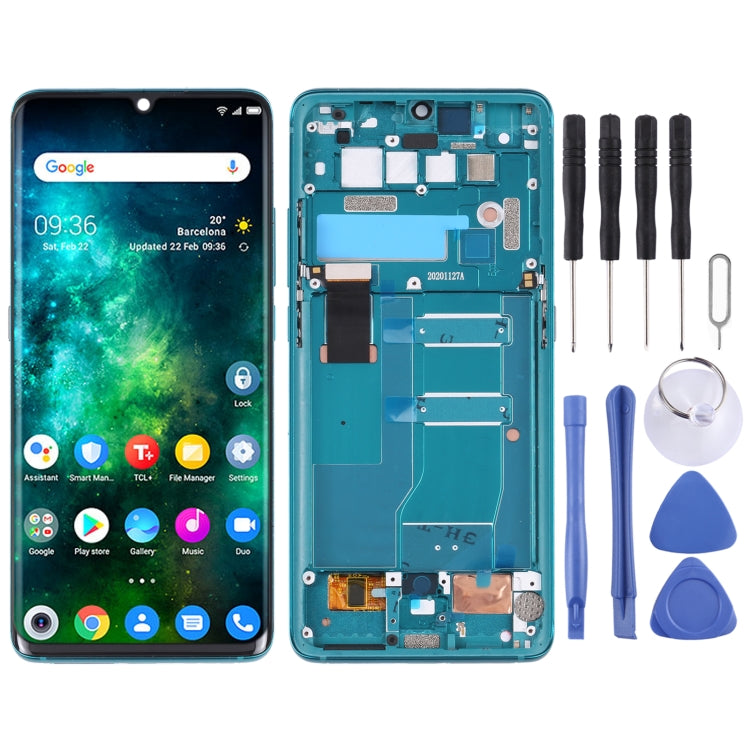 Green Original LCD Screen and Digitizer Full Assembly with Frame for TCL 10 Pro
