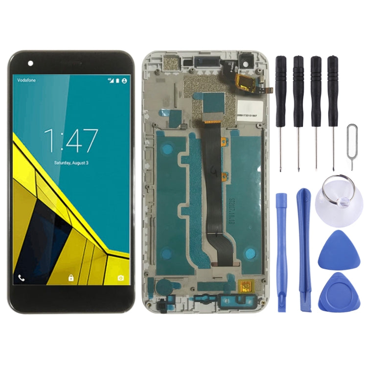 LCD Screen and Digitizer Assembly with Frame for Vodafone Smart Ultra 6 VF-995N VF995N (Black)