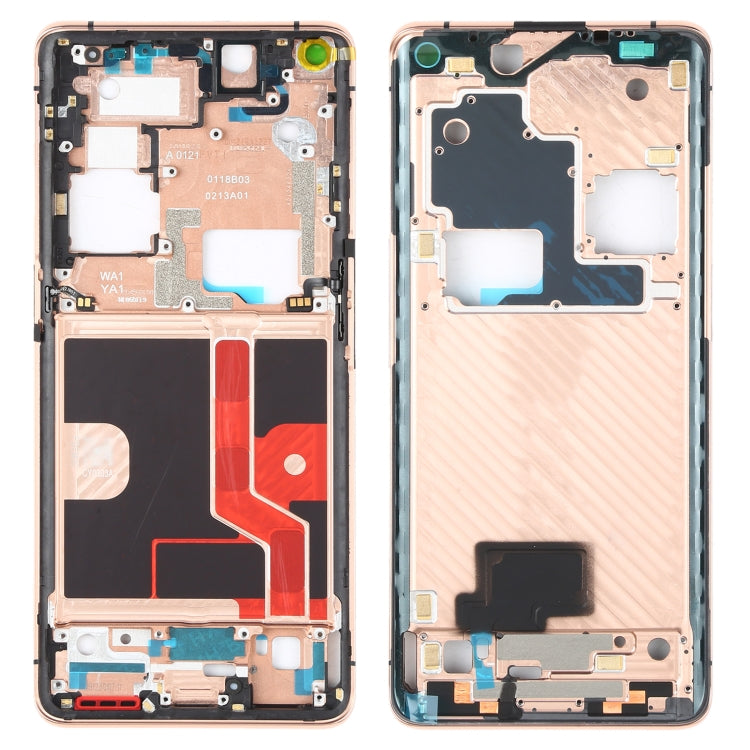 Front Housing LCD Frame Bezel Plate for OPPO Find X2 Pro CPH2025 PDEM30 (Gold)