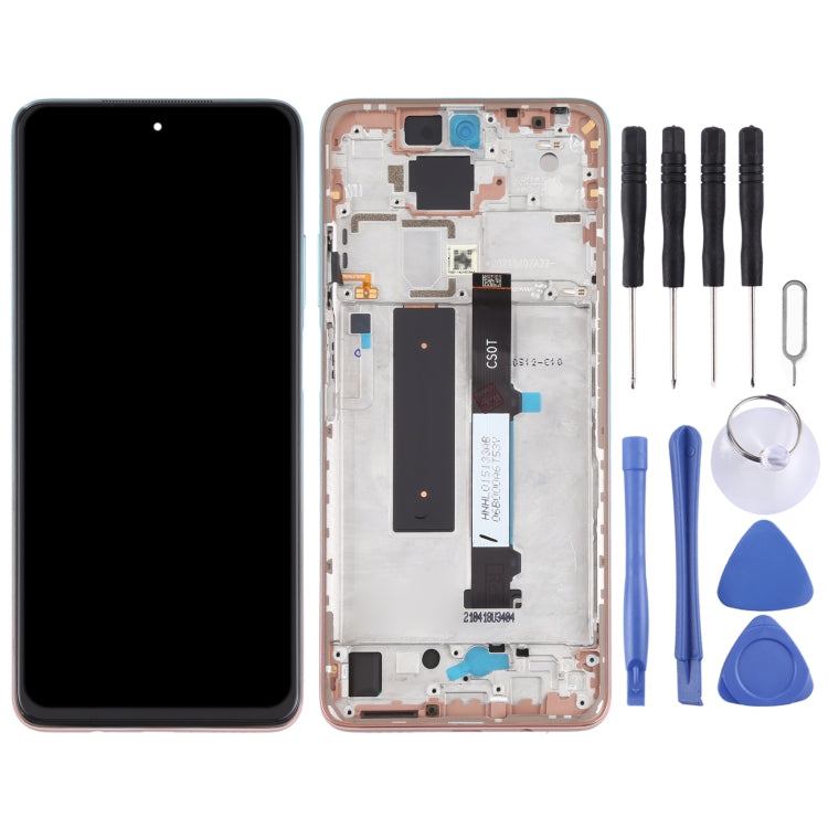 LCD Screen and Digitizer Assembly with Frame for Xiaomi Redmi Note 9 Pro 5G / Mi 10T Lite 5G (Rose Gold Beach)
