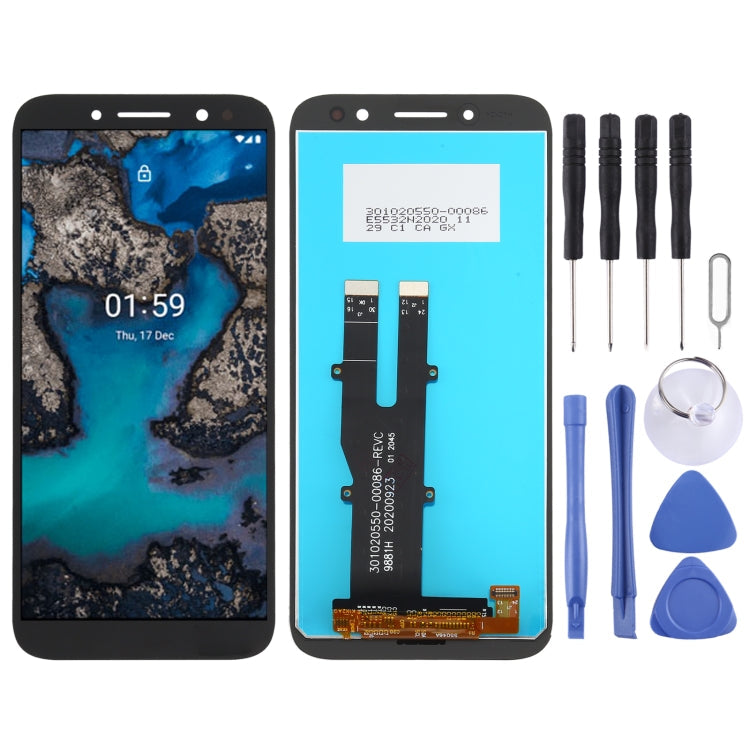 Black LCD Screen and Touch Screen Digitizer Assembly for Nokia C1 Plus TA-1312
