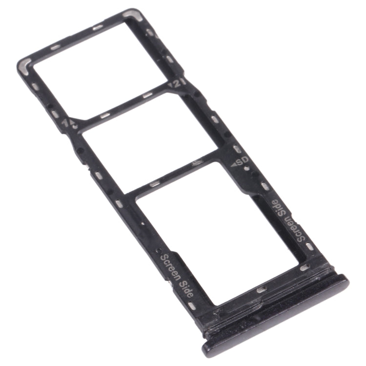 SIM Card Tray, SIM Card Tray, and Micro SD Card Tray Set for Tecno Spark 6 Air KE6 KE6J KF6 (Black)