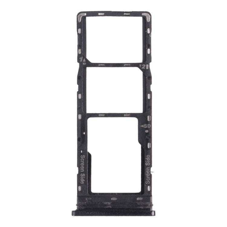 SIM Card Tray, SIM Card Tray, and Micro SD Card Tray Set for Tecno Spark 6 Air KE6 KE6J KF6 (Black)
