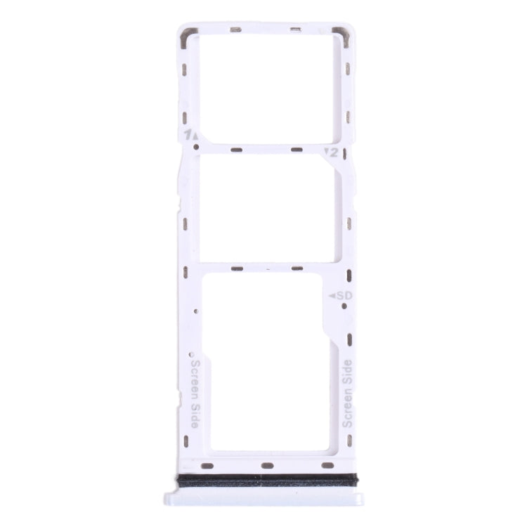 SIM Card Tray, Micro SD Card Tray Replacement Kit for Tecno Spark 6 Air KE6 KE6J KF6 - White