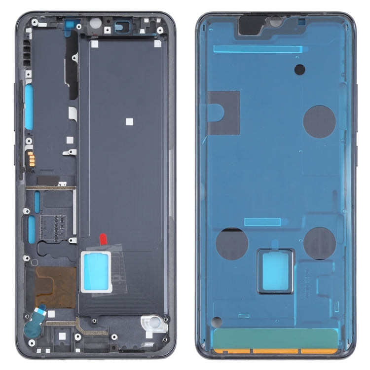 Front Housing LCD Frame Bezel Plate for Xiaomi Mi Note 10 Lite M2002F4LG, M1910F4G (Black) - Sleek and Durable Black Frame Upgrade