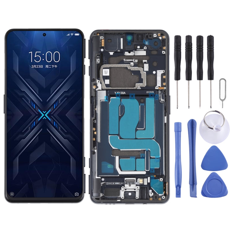 LCD Screen and Digitizer Assembly With Frame for Xiaomi Black Shark 4 / Black Shark 4 Pro - Black
