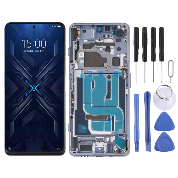 Full Assembly LCD Screen and Digitizer with Frame for Xiaomi Black Shark 4 / Black Shark 4 Pro (Silver)