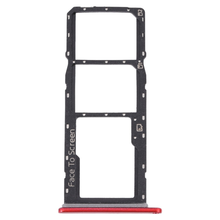 SIM Card Tray and Micro SD Card Tray Replacement Set for ZTE Blade V40 Vita (Red)