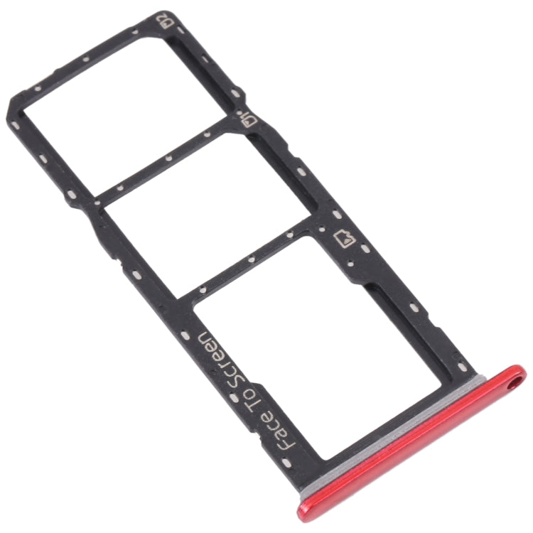 SIM Card Tray and Micro SD Card Tray Replacement Set for ZTE Blade V40 Vita (Red)