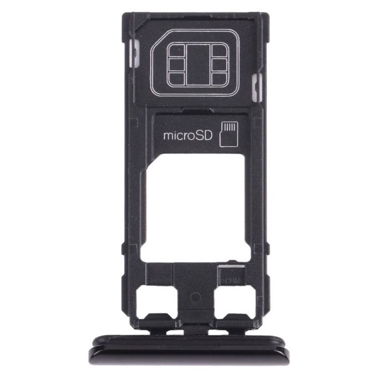 SIM Card Tray + Micro SD Card Tray for Sony Xperia 1 / Xperia XZ4 (Black)