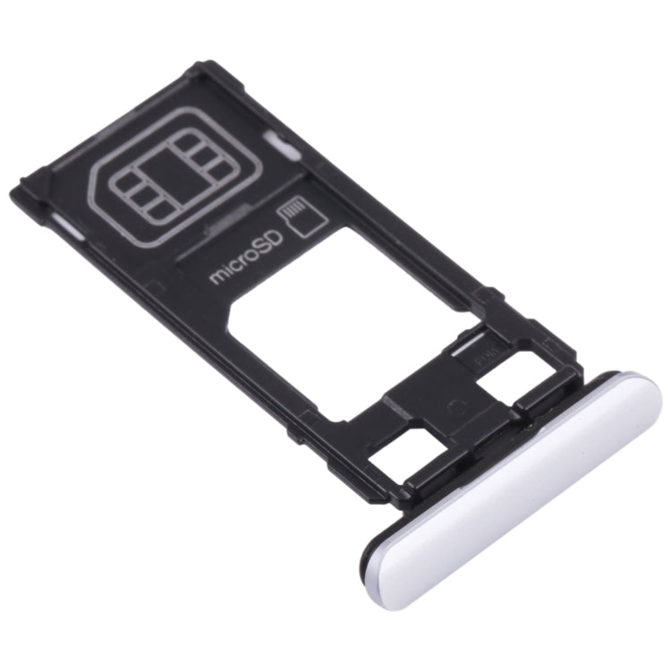 SIM Card Tray + Micro SD Card Tray for Sony Xperia 1 / Xperia XZ4 (Silver)