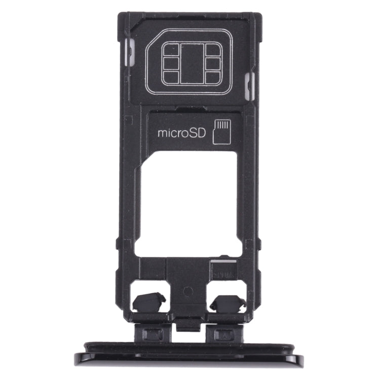 SIM Card Tray + Micro SD Card Tray for Sony Xperia 5 (Black)