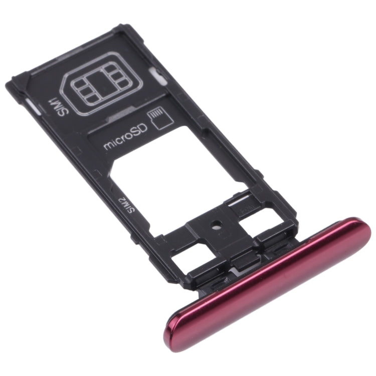 SIM Card Tray and Micro SD Card Tray Replacement for Sony Xperia 5 (Red)