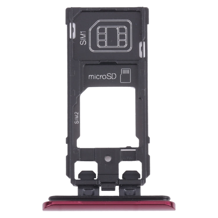 SIM Card Tray and Micro SD Card Tray Replacement for Sony Xperia 5 (Red)